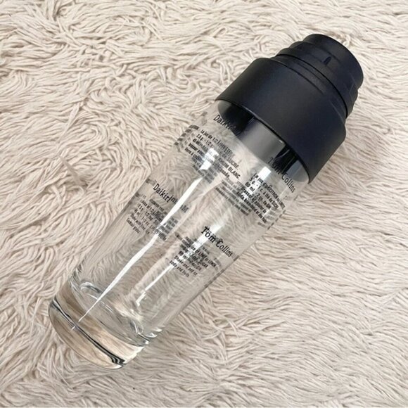 Glass Cocktail Shaker w/ Plastic Lid Bilingual Recipes - 3-piece - Picture 7 of 8
